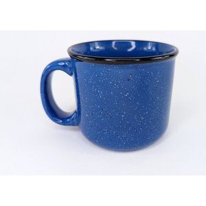 Vintage Marlboro Unlimited Blue Speckled Stoneware Coffee Mug Cup Handled 16 oz